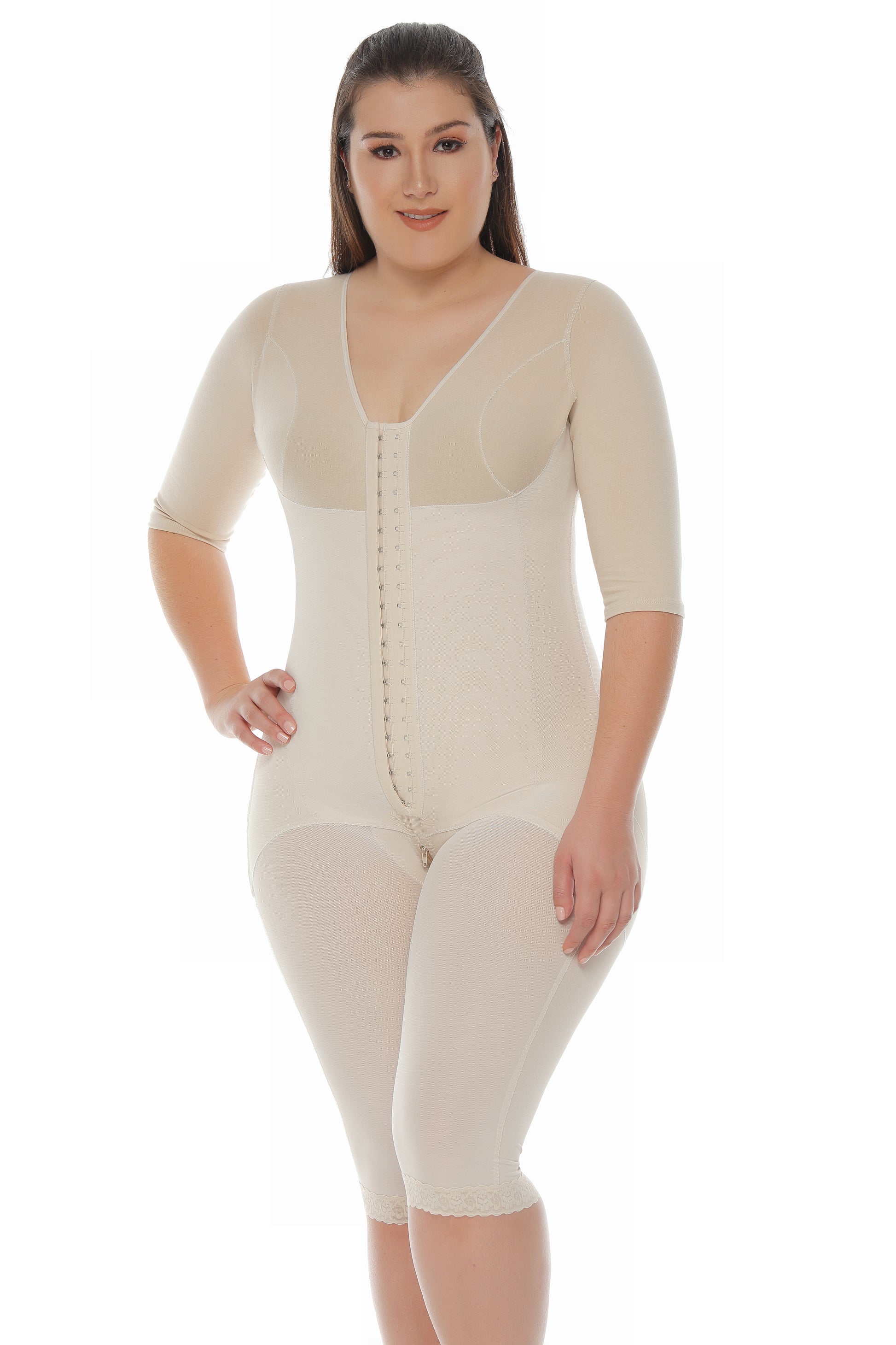 Post Op Shapewear With Sleeves and Bra Bodysuit